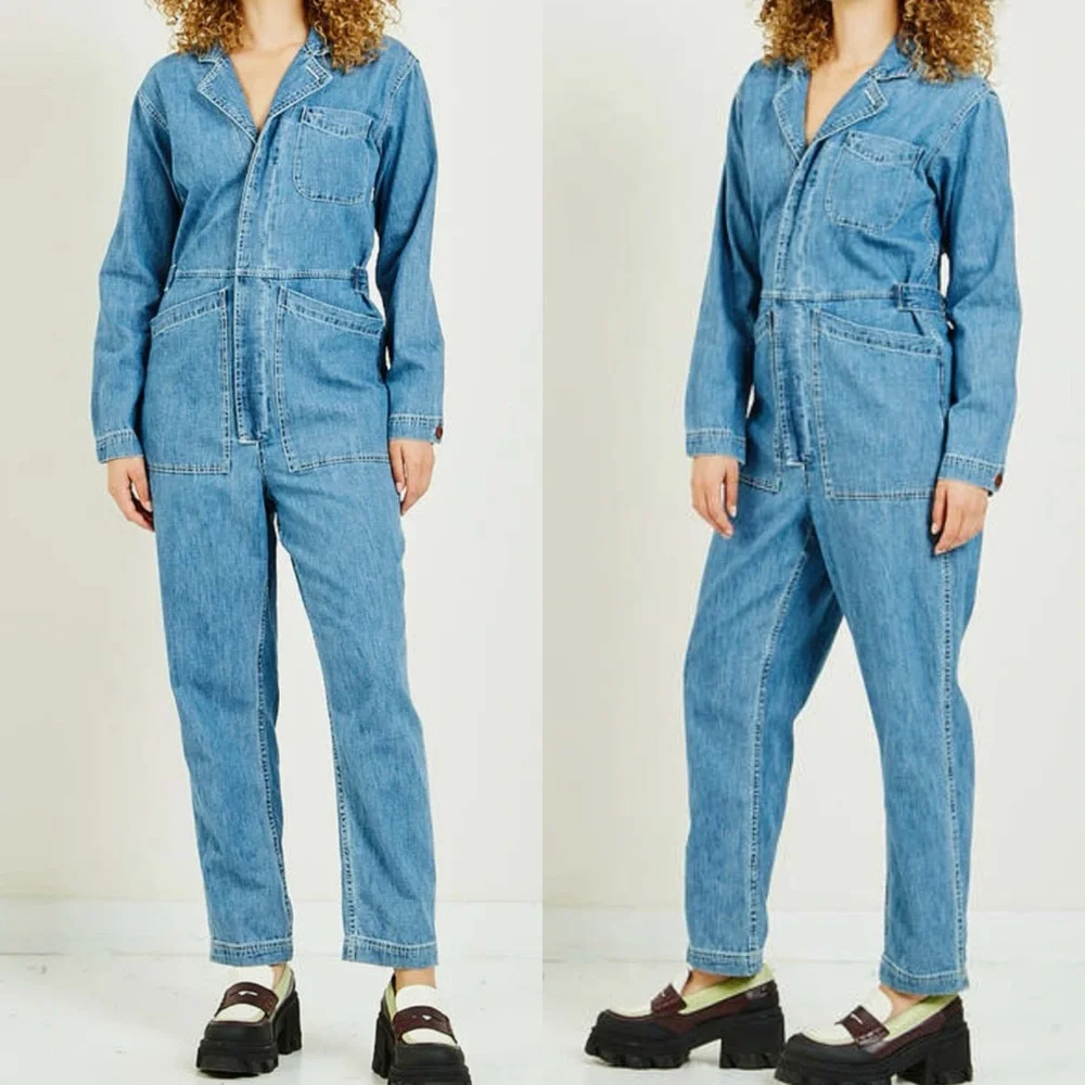 Alex Mill Standard Denim Jumpsuit Boiler Suit Coveralls Blue Utility Cotton - Picture 5 of 16